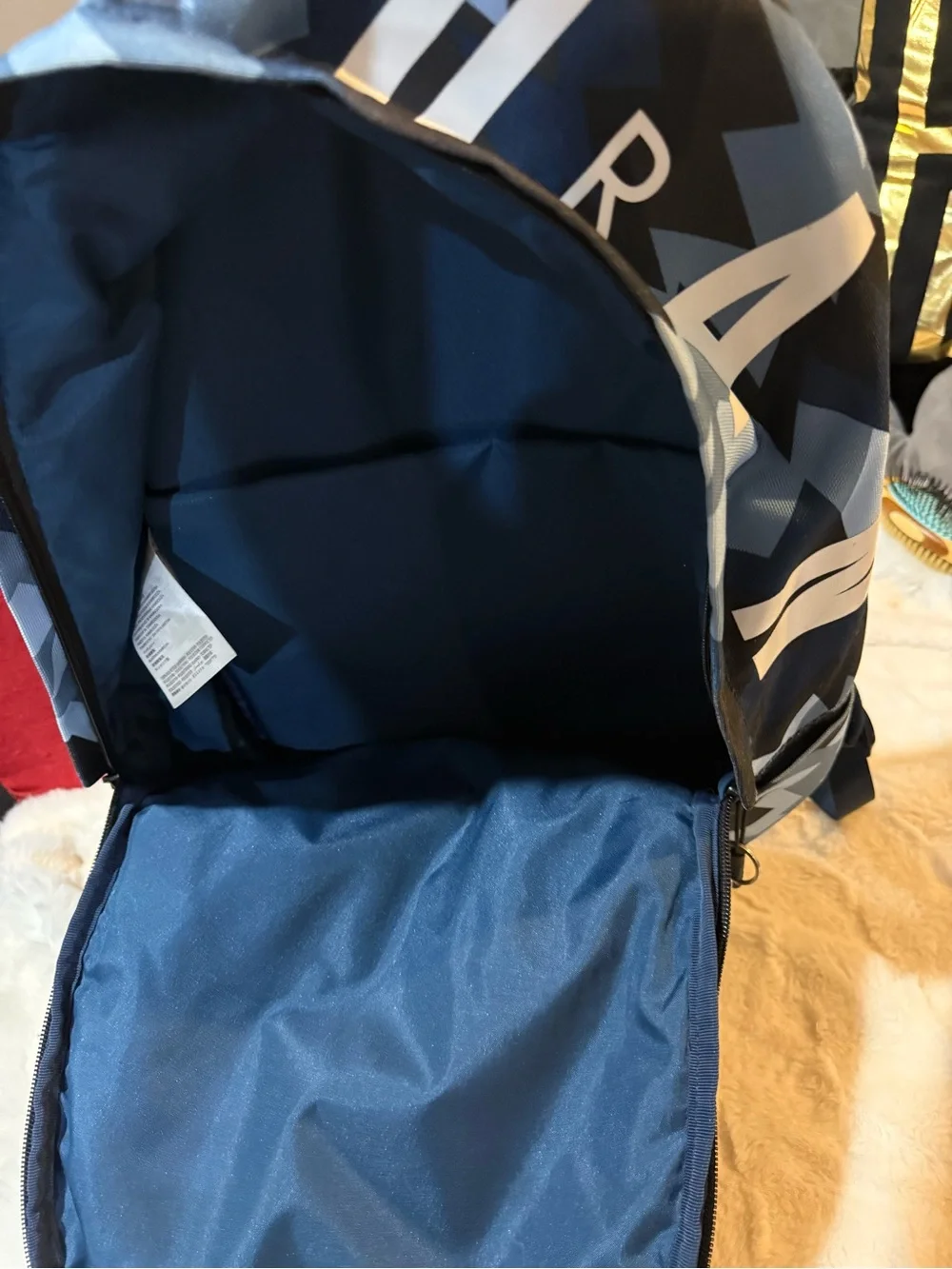 Jordan Men's Navy and Light Blue Geometric Backpack